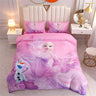 Disney Bedding Set Purple Frozen Elsa Princess Duvet Cover Sets for Baby Children Girls Bed Birthday Gifts