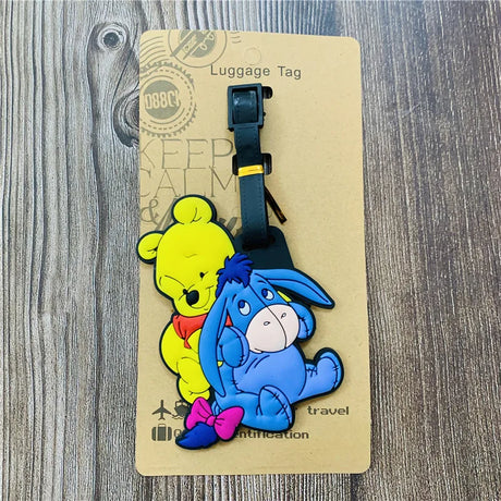 Disney Eeyore Pooh Winnie Tigger Piglet Anime Luggage Tags Cartoon Suitcase Tag Travel Accessories Bag Holder Label Gift