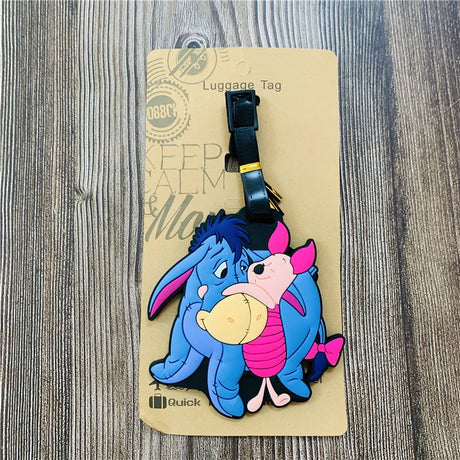 Disney Eeyore Pooh Winnie Tigger Piglet Anime Luggage Tags Cartoon Suitcase Tag Travel Accessories Bag Holder Label Gift