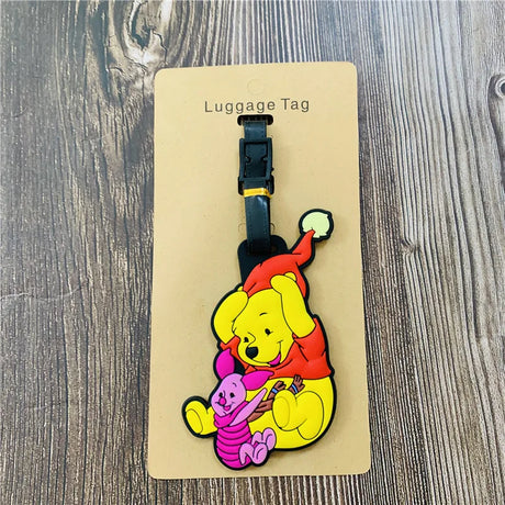 Disney Eeyore Pooh Winnie Tigger Piglet Anime Luggage Tags Cartoon Suitcase Tag Travel Accessories Bag Holder Label Gift