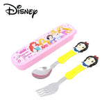 Disney Frozen Elsa Princess Spoon Baby Feeding Cute Mickey 3D Cartoon Kids Spoon and Fork Set Travel Cutlery Set Utensils Metal