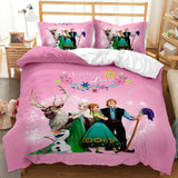 Disney Girls Frozen Elsa Anna Bedding Set Double Queen King Size Duvet Cover Single Twin Children Bedding Sets Gift