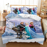 Disney Girls Frozen Elsa Anna Bedding Set Double Queen King Size Duvet Cover Single Twin Children Bedding Sets Gift