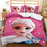 Disney Girls Frozen Elsa Anna Bedding Set Double Queen King Size Duvet Cover Single Twin Children Bedding Sets Gift