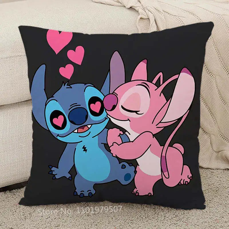 Disney Lilo & Stitch Pillowcase Cover Children Girl Couple Pillow Cover Decorative Pillows Case Living Room 40x40cm