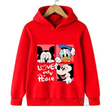 Disney Mickey Harajuku Printed Children's Hoodie for 3-14 Years Old Autumn Street Fashion Boys Sweatshirt Outdoor Sports Pullove