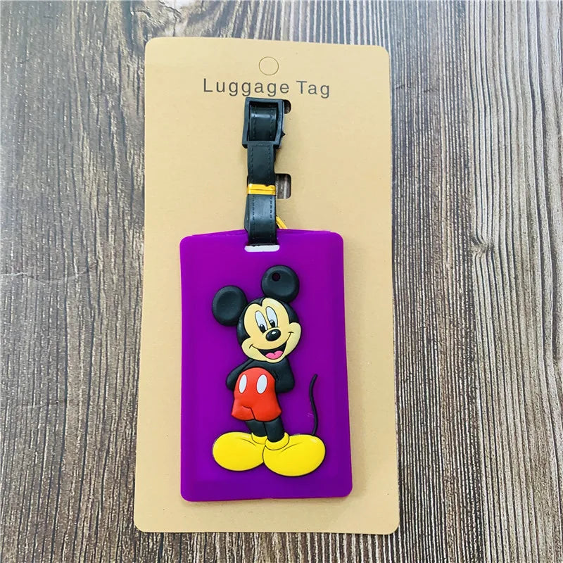 Disney Mickey Minnie 8871 Anime Luggage Tags Cartoon Suitcase Tag Travel Accessories Bag Holder Label Birthday Gift