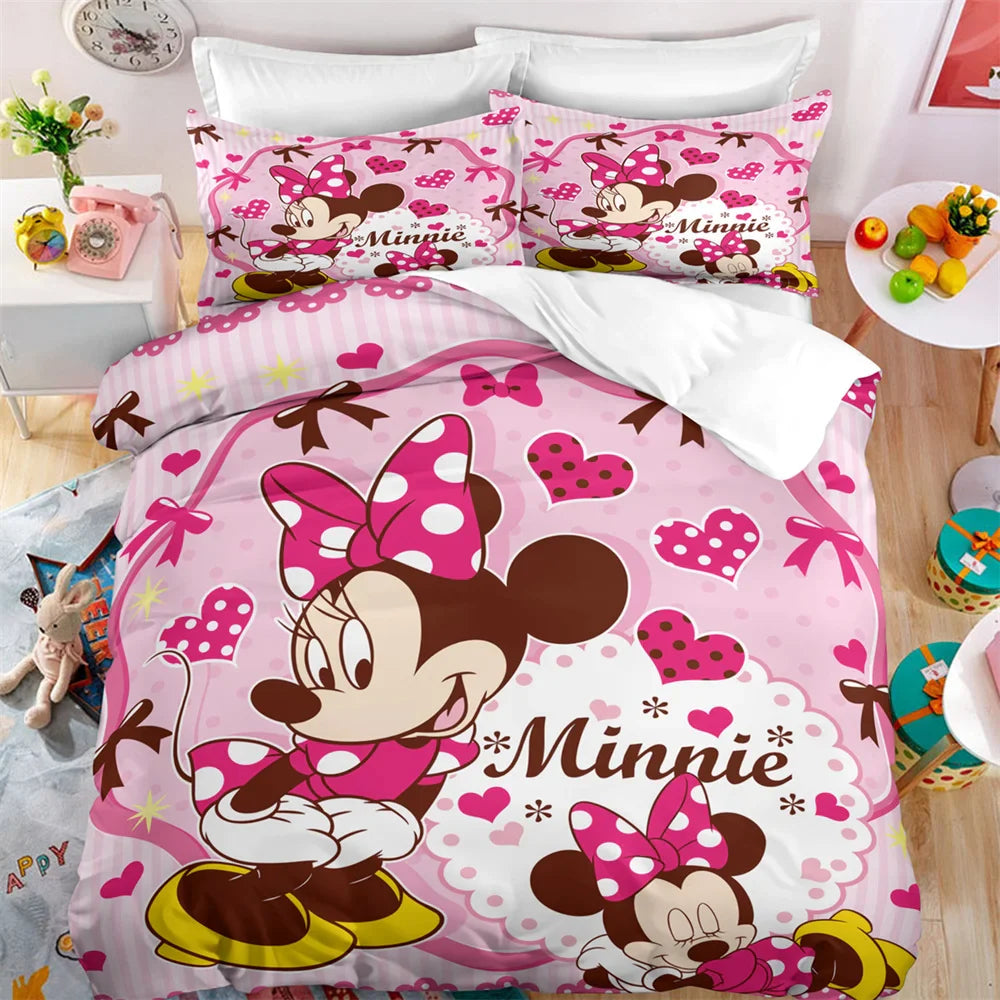 Disney Mickey Minnie Mouse Duvet Cover Sets Duvet Cover Sets Polyester Digital Printing Bedding Set Children Gift