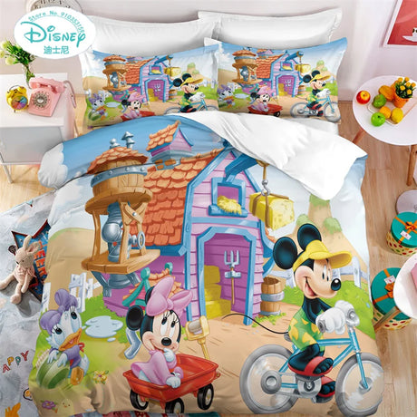 Disney Mickey Minnie Mouse Duvet Cover Sets Duvet Cover Sets Polyester Digital Printing Bedding Set Children Gift