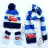 Disney New Autumn and Winter Cute Car Children stripe Cartoon Scarf Hat glove three-piece Warm Boy Girl Child hat