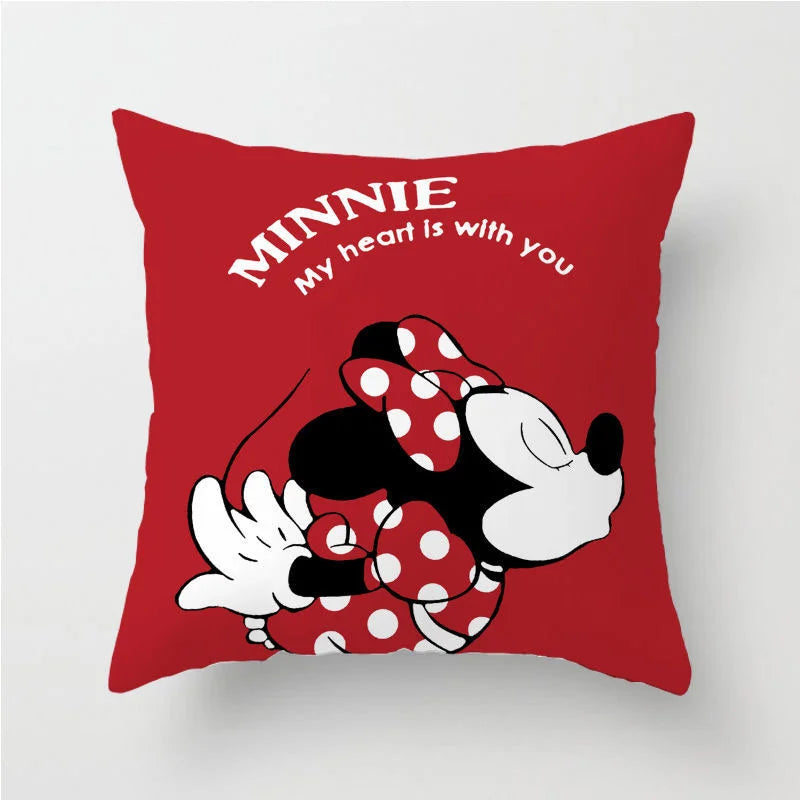 Disney Pillowcase Cushion Cover Mickey Minnie Mouse Pillow Case Cartoon Boy Girl Couple Wedding Gift 45x45cm