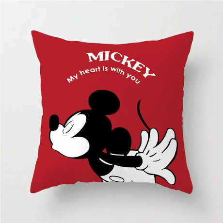 Disney Pillowcase Cushion Cover Mickey Minnie Mouse Pillow Case Cartoon Boy Girl Couple Wedding Gift 45x45cm