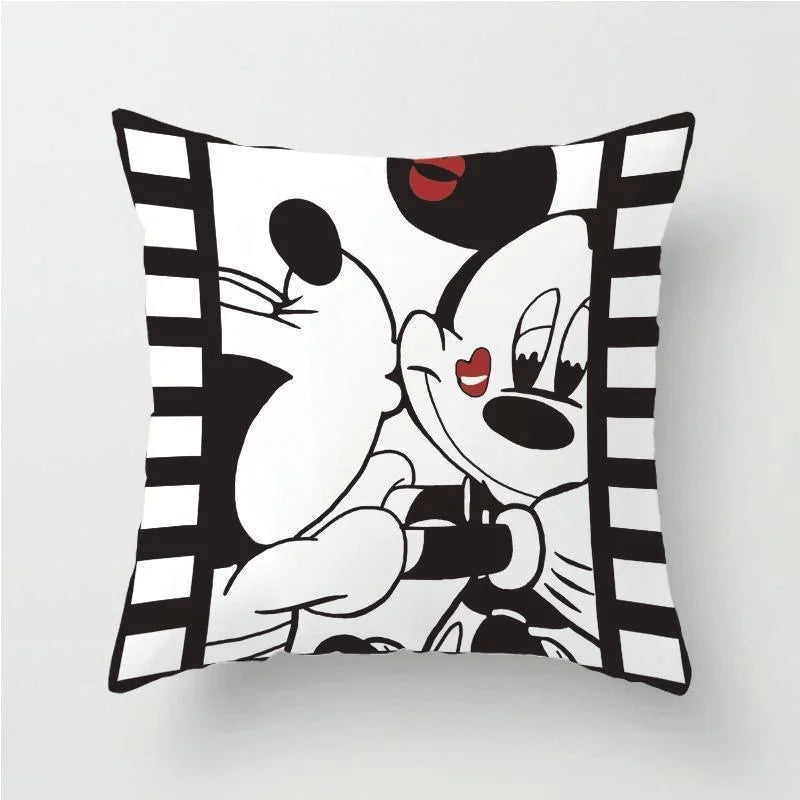 Disney Pillowcase Cushion Cover Mickey Minnie Mouse Pillow Case Cartoon Boy Girl Couple Wedding Gift 45x45cm