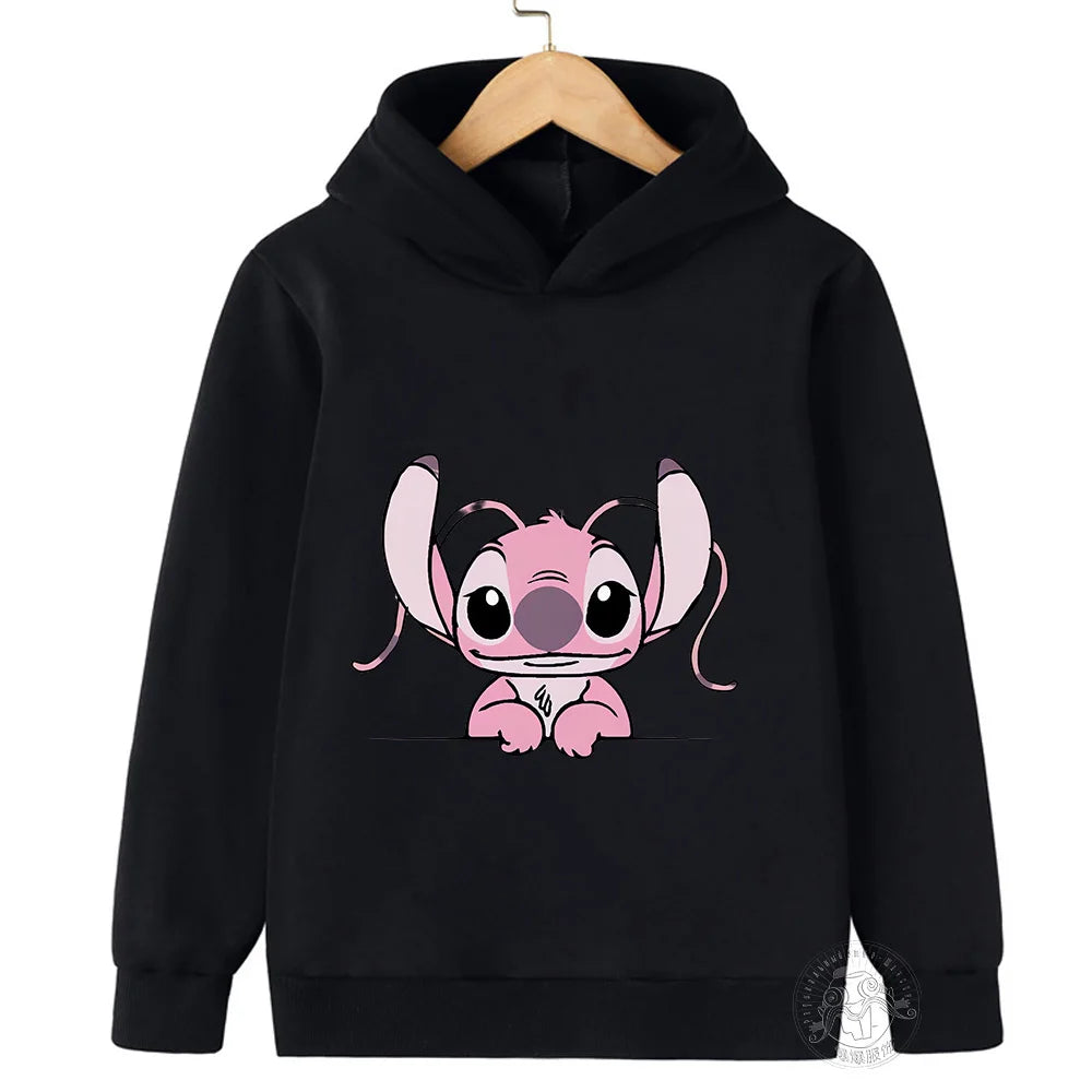 Disney Stitch creative printed children's clothing boys and girls street casual sweatshirts outdoor sports 3-14 years old hoodie