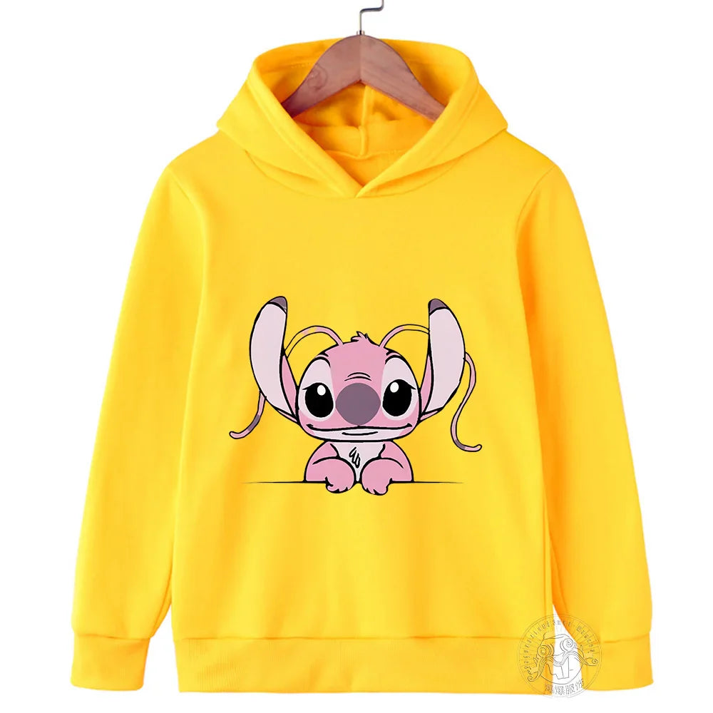 Disney Stitch creative printed children's clothing boys and girls street casual sweatshirts outdoor sports 3-14 years old hoodie