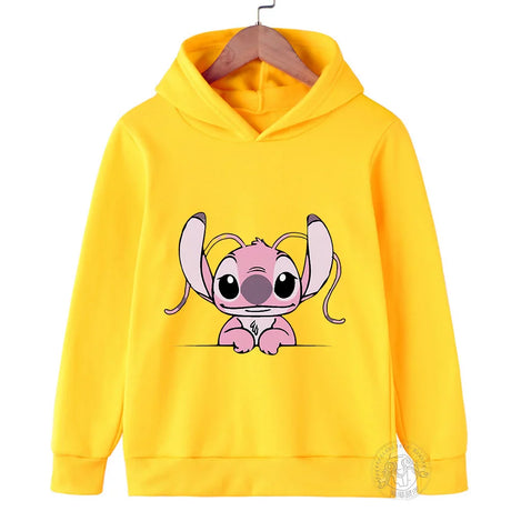 Disney Stitch creative printed children's clothing boys and girls street casual sweatshirts outdoor sports 3-14 years old hoodie