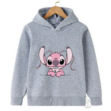 Disney Stitch creative printed children's clothing boys and girls street casual sweatshirts outdoor sports 3-14 years old hoodie