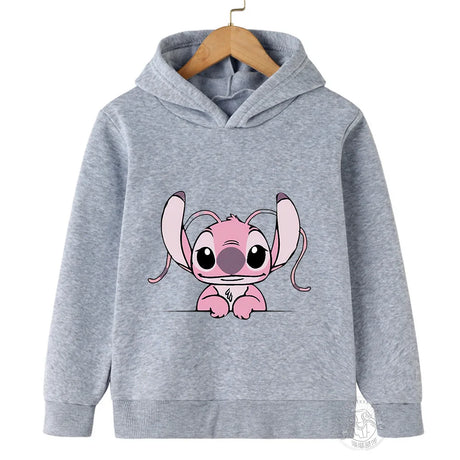 Disney Stitch creative printed children's clothing boys and girls street casual sweatshirts outdoor sports 3-14 years old hoodie