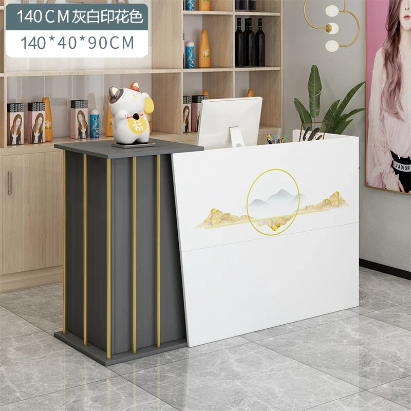 Display Cabinet Reception Desks Tall Bar Counter Beauty Salon Reception Desk Office Cashier Toonbank Winkel Commercial Furniture