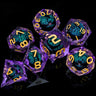 Dnd D20 Black Blue Liquid Flow Eye Dice Set & Ring D and D Sharp Edge Dice For Dungeon and Dragon Pathfinder Role Playing Games