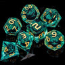 Dnd D20 Black Blue Liquid Flow Eye Dice Set & Ring D and D Sharp Edge Dice For Dungeon and Dragon Pathfinder Role Playing Games