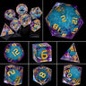 Dnd D20 Black Blue Liquid Flow Eye Dice Set & Ring D and D Sharp Edge Dice For Dungeon and Dragon Pathfinder Role Playing Games