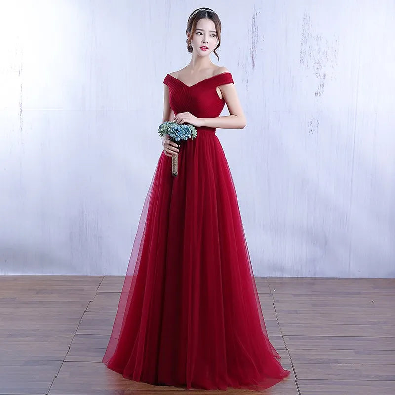 DongCMY New Elegant Off Shoulder Party Dresses Formal Dress Long Big Mother of the Bride Dresses Woman Plus Size Wedding Gown