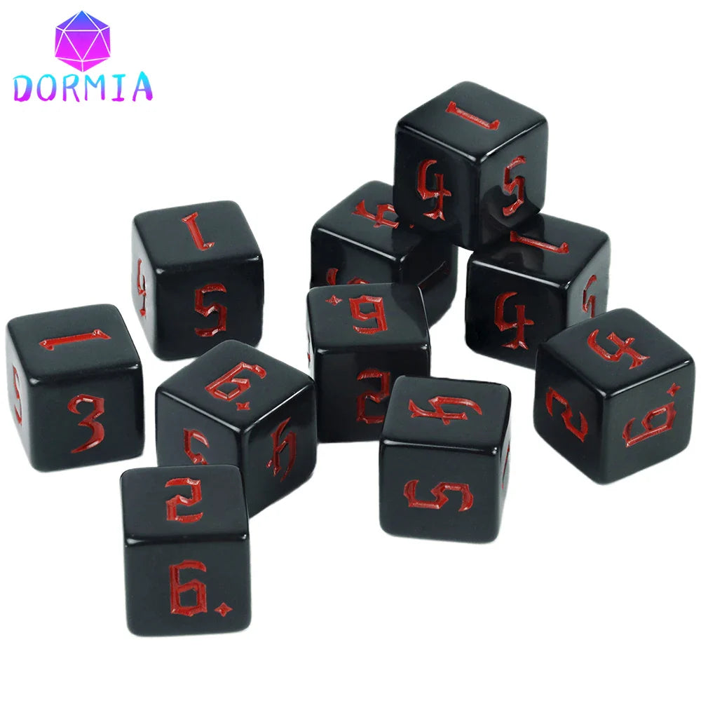 Dormia D6 Dice Custom Dice High Class Acrylic Colourful Ink Filling Fantasy Retro Font Style For DND Game Entertainment Supplies