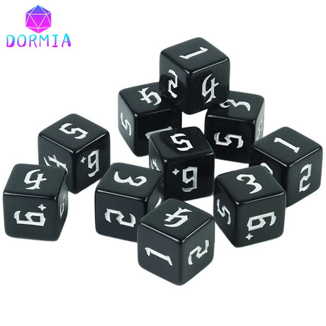 Dormia D6 Dice Custom Dice High Class Acrylic Colourful Ink Filling Fantasy Retro Font Style For DND Game Entertainment Supplies