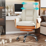 Double Backrest Office Chair Rotatable Adjustable Computer Sofa Chair Retractable Foot Rest Design Bedroom Study Desk Chair