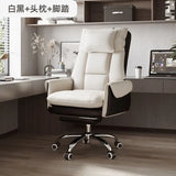 Double Backrest Office Chair Rotatable Adjustable Computer Sofa Chair Retractable Foot Rest Design Bedroom Study Desk Chair