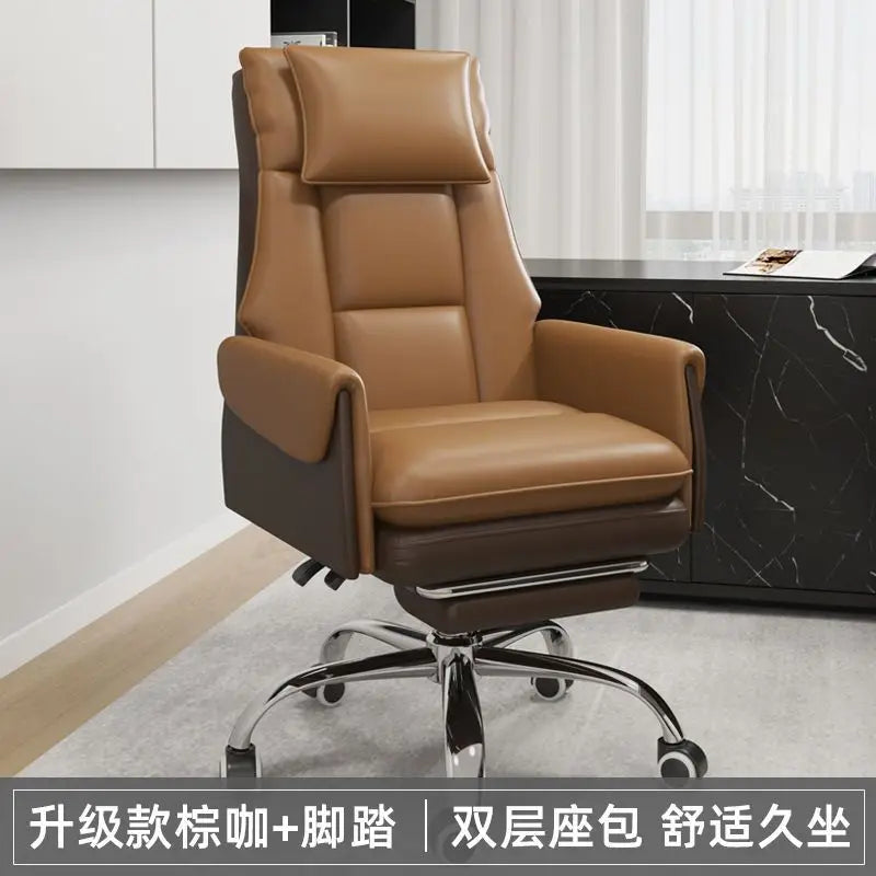 Double Backrest Office Chair Rotatable Adjustable Computer Sofa Chair Retractable Foot Rest Design Bedroom Study Desk Chair