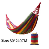 Double Hammock 2 Person Canvas Cotton Hammock with Tree Straps for Patio Garden Backyard Outdoor and Indoor (Red Sleeping Blue)