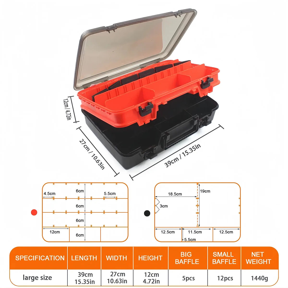 Double Layer Fishing Tackle Boxes Portable Fishing Accessories Tool Storage Box Fish Hook Lure Fake Bait Box Fishing Supplies