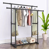 Double Pole Floor Balcony Drying Rack Folding Stainless Hotel Designer Clothes Hanger Minimalist Long Kledingrek Hall Furniture