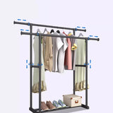 Double Pole Floor Balcony Drying Rack Folding Stainless Hotel Designer Clothes Hanger Minimalist Long Kledingrek Hall Furniture