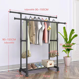 Double Pole Floor Balcony Drying Rack Folding Stainless Hotel Designer Clothes Hanger Minimalist Long Kledingrek Hall Furniture