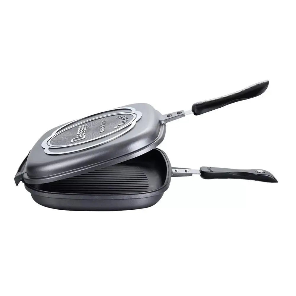 Double Sided BBQ Frying Pans Stainless Steel Steak Pans Cooking Accessories Cookware Non-Stick Baking Frying Pans