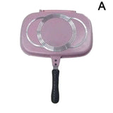 Double Sided BBQ Frying Pans Stainless Steel Steak Pans Cooking Accessories Cookware Non-Stick Baking Frying Pans