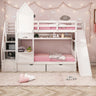 Double castle style double bed, with desk and shelf, bedroom single bed, adult and teen bed, child bed, double bed