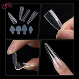 Duet System Dual Form Set Easily for French Manicure Square Almond Reuse Silicone Nail Sticker for Top Mold French Nail Art Tool