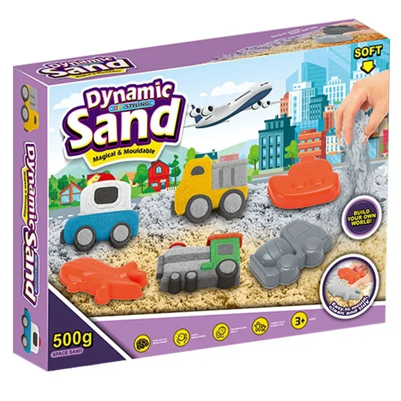 Dynamic Sand Magic Clay Beach Sand Colored Space Sand Educational Toy Mould Tools Hydrophobic Anti Stress Toys for Children