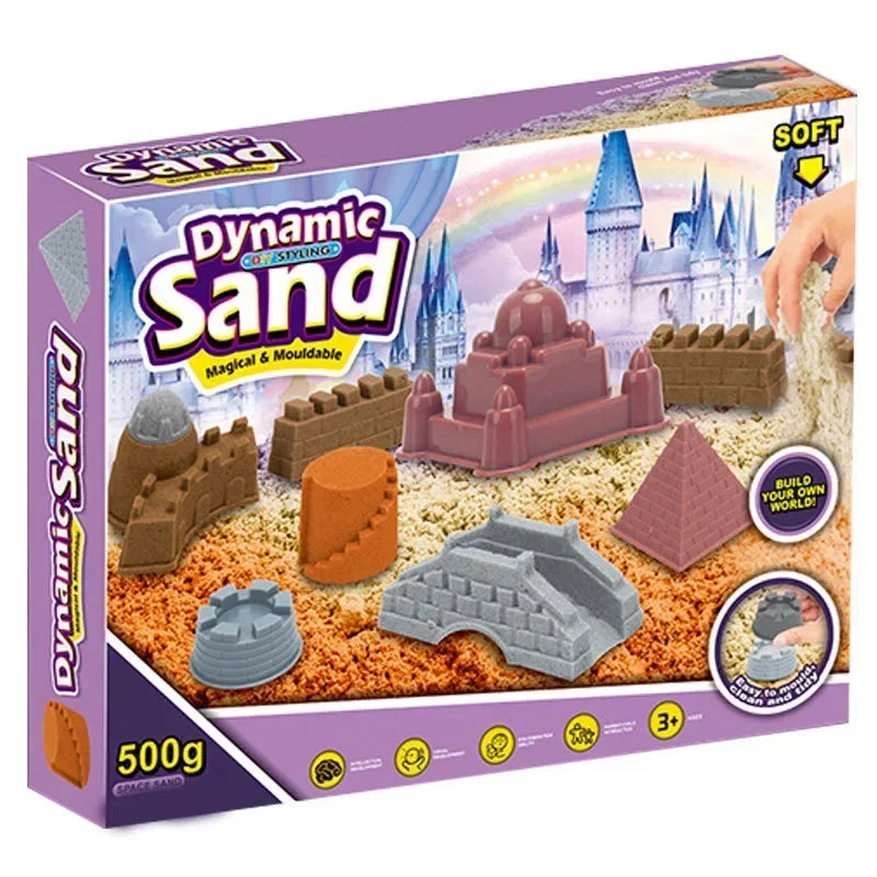 Dynamic Sand Magic Clay Beach Sand Colored Space Sand Educational Toy Mould Tools Hydrophobic Anti Stress Toys for Children