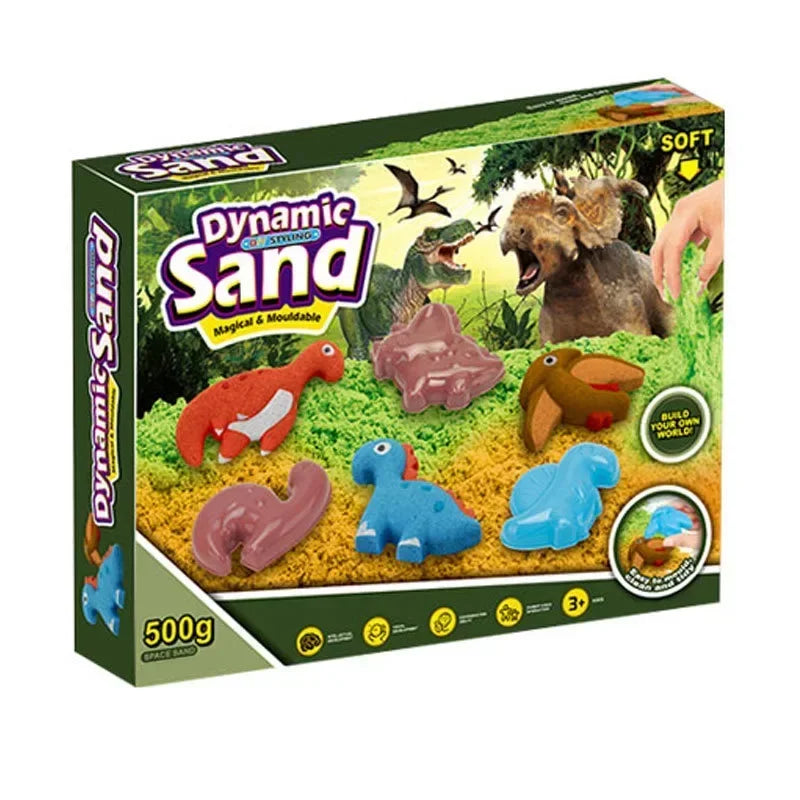 Dynamic Sand Magic Clay Educational Toy Colorful Beach Sand Space Sand DIY Mould Tools Hydrophobic Anti Stress Toys for Children