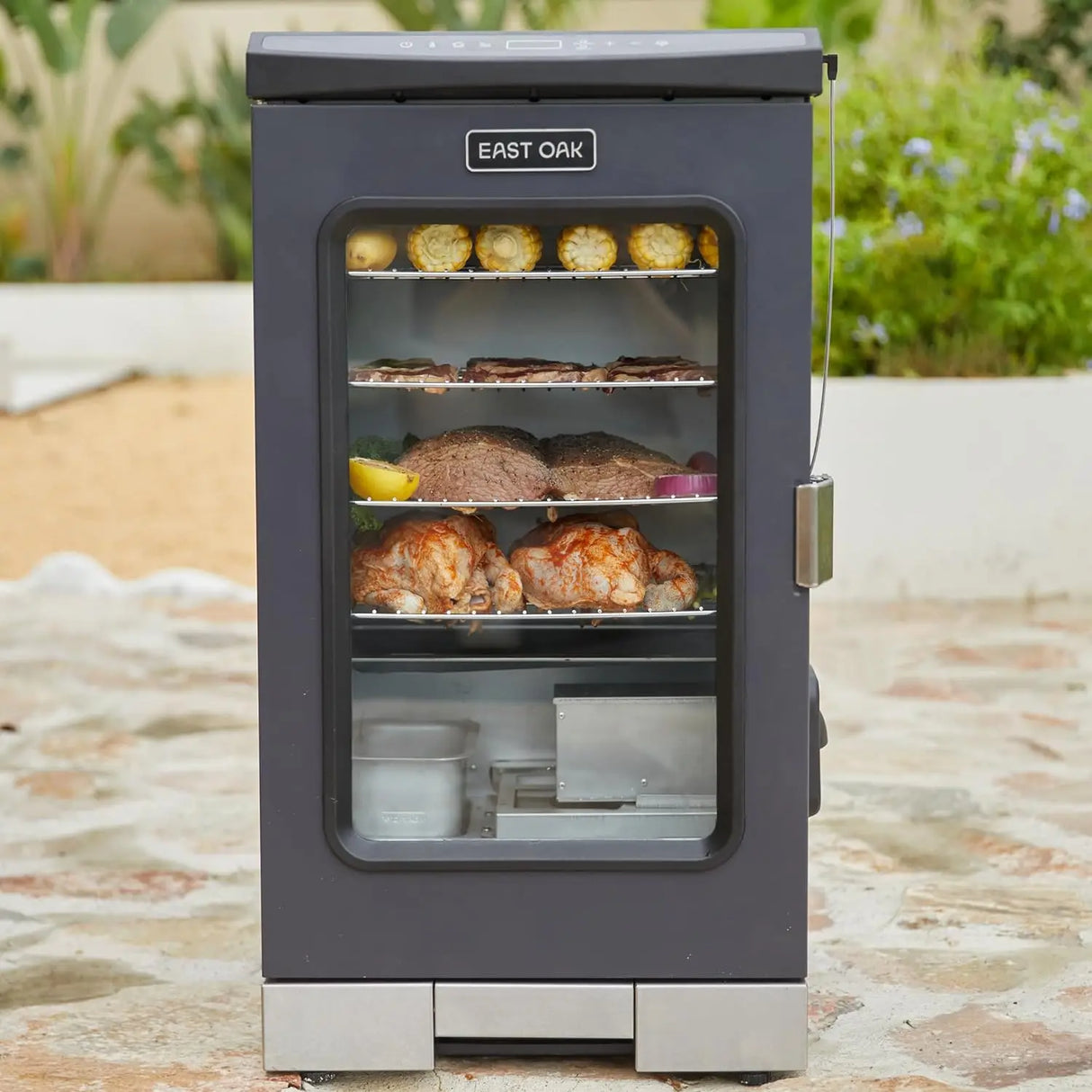 EAST OAK 30" Digital Electric Smoker with Glass Door and Extra Long Constant Smoking, 725 sq inches, 4 Detachable Racks Outdoor