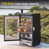 EAST OAK 30" Digital Electric Smoker with Glass Door and Extra Long Constant Smoking, 725 sq inches, 4 Detachable Racks Outdoor