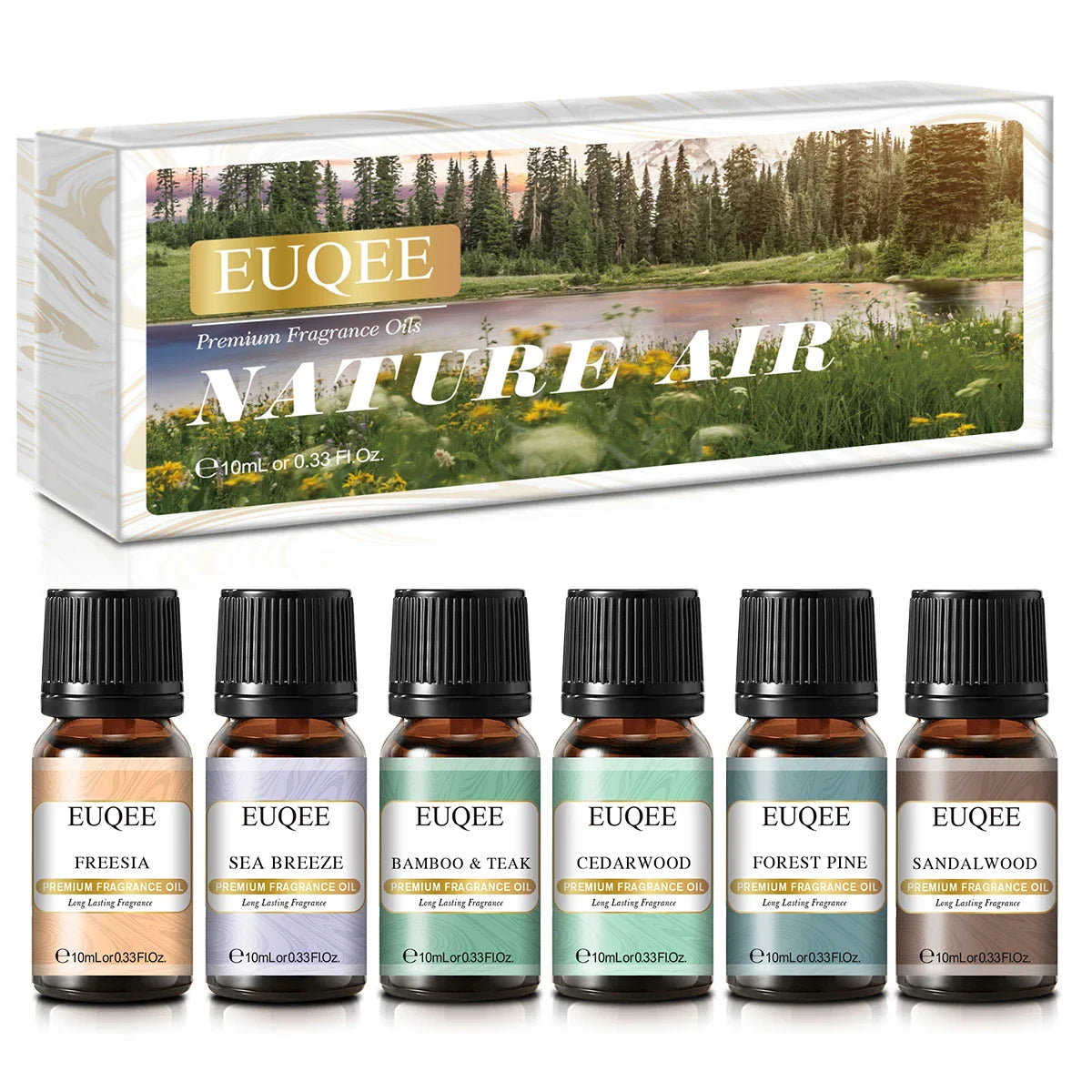 EUQEE 6pcs/set Fragrance Oil Gift Kit For Diffuser Coffee Bakery Harvest Spice Pumpkin Pie Forest Pine Sweet Fruit Aroma Oils