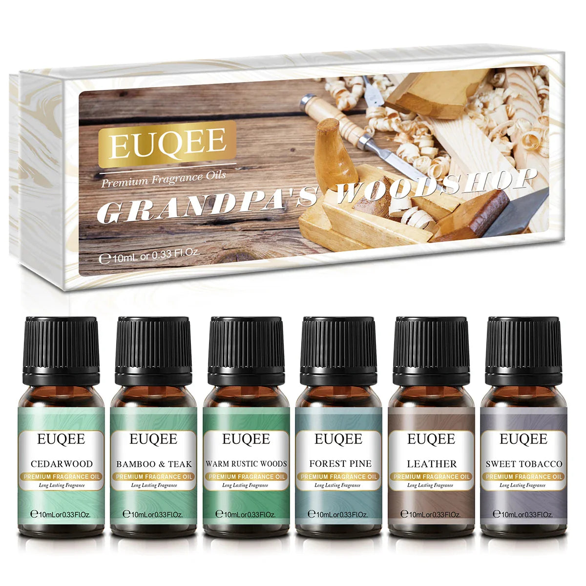 EUQEE 6pcs/set Fragrance Oil Gift Kit For Diffuser Coffee Bakery Harvest Spice Pumpkin Pie Forest Pine Sweet Fruit Aroma Oils