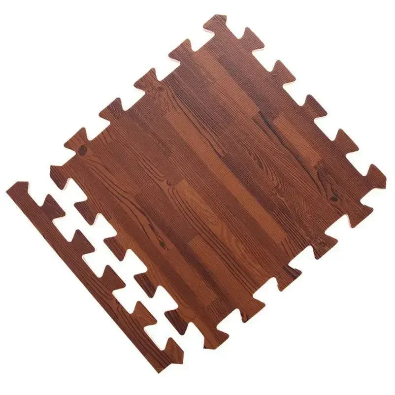 EVA Foam Floor Mat Interlocking Puzzle Tile Wooden Grain Kids Playmat for Yoga Gym Kids Game Tiles Bedroom Livingroom Soft Floor