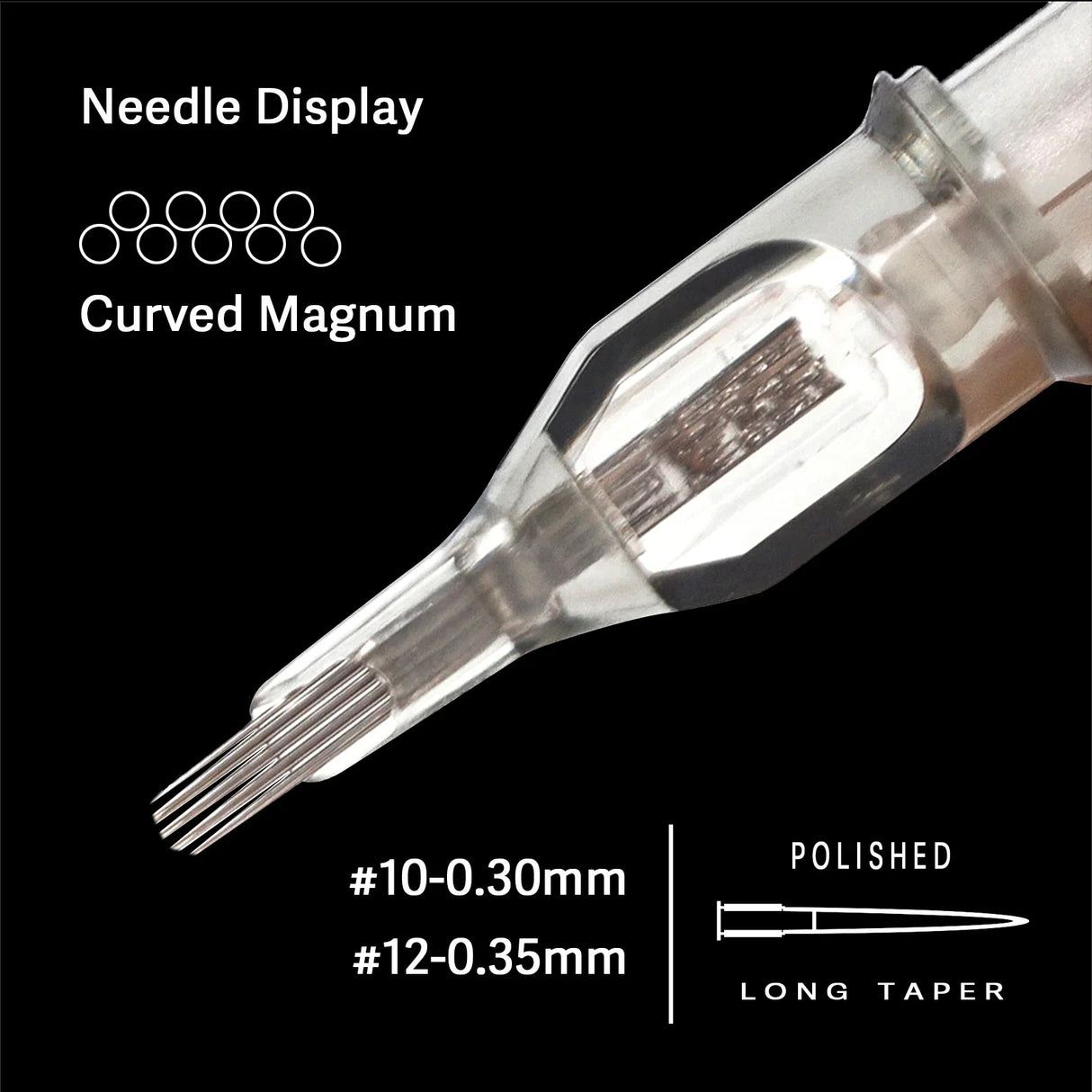 EZ Tattoo Needles Revolution Cartridge Needles Curved (Round) Magnum #10 0.30mm  for system Tattoo Machines and grips20 pcs /box